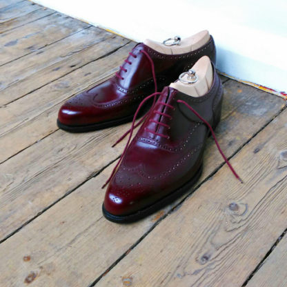 burgundy bespoke shoes
