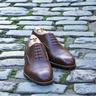 bespoke shoes made in London in brown grain calf