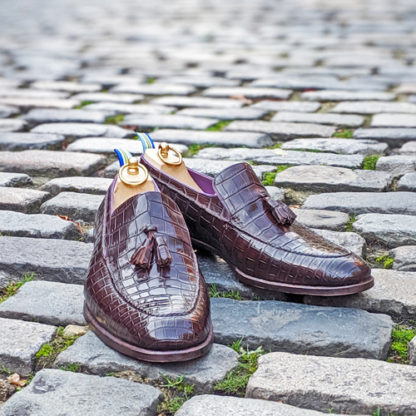 crocodile loafer with tassels