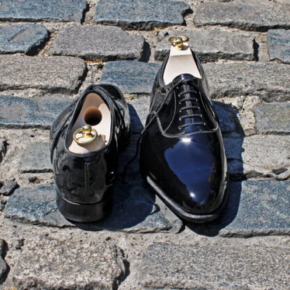 black patent oxfords with bespoke trees