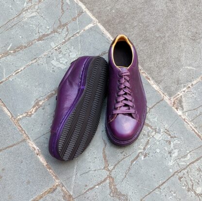 bespoke trainers in purple leather