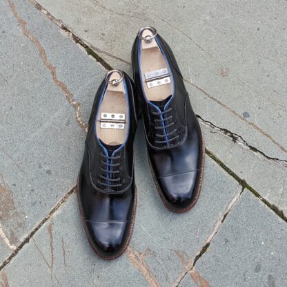black handsewn oxford shoes for men