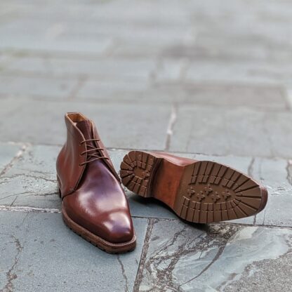 bespoke chukka boots in veg tanned leather