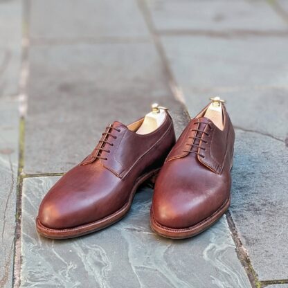 bespoke derby shoe in brown veg tan leather